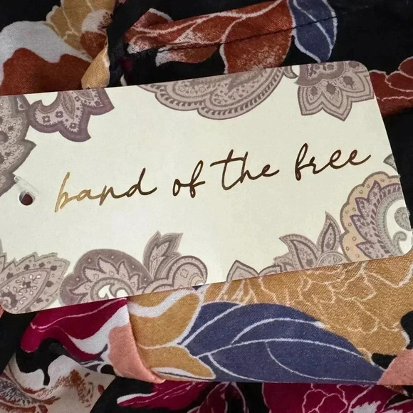 New BAND OF THE FREE Boho Floral Multi Hi-Lo Wrap Maxi Dress Long Sleeve Hippie - Picture 11 of 13